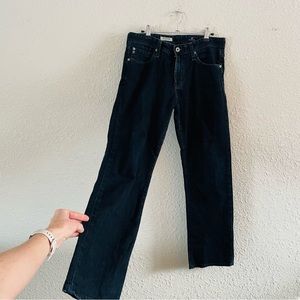 Ag Adriano Goldschmied Black Straight-Leg Jeans